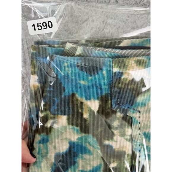 Anthropologie Womens Floral Corduroy Pencil Skirt Size 2 Green & Blue Vtg Style - Picture 11 of 11